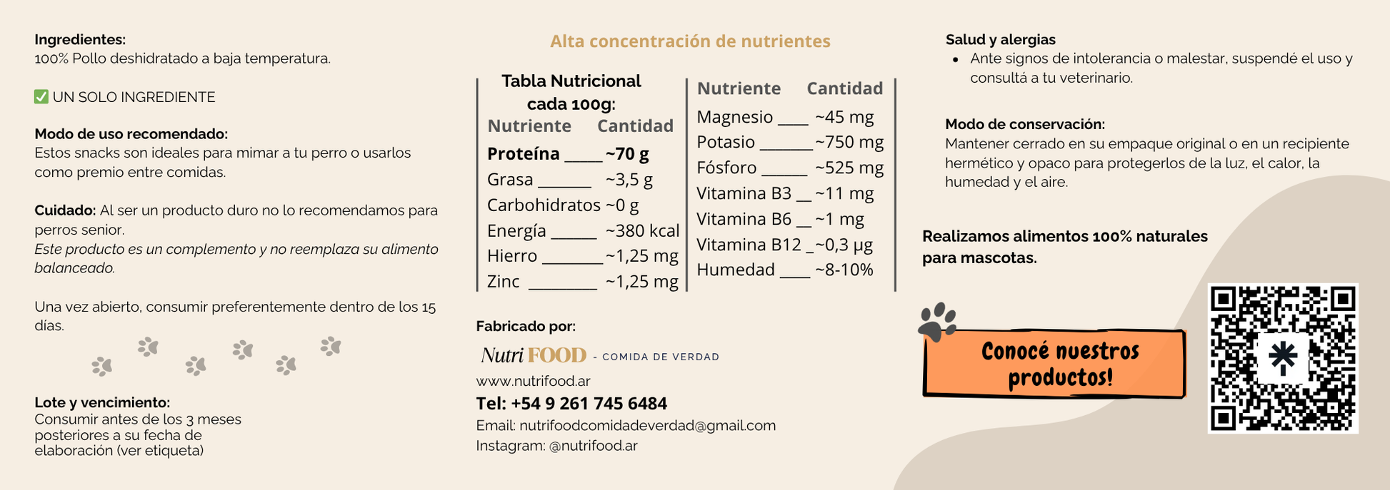 Snack de Pechuga de Pollo Deshidratada - APTO GATOS Y PERROS