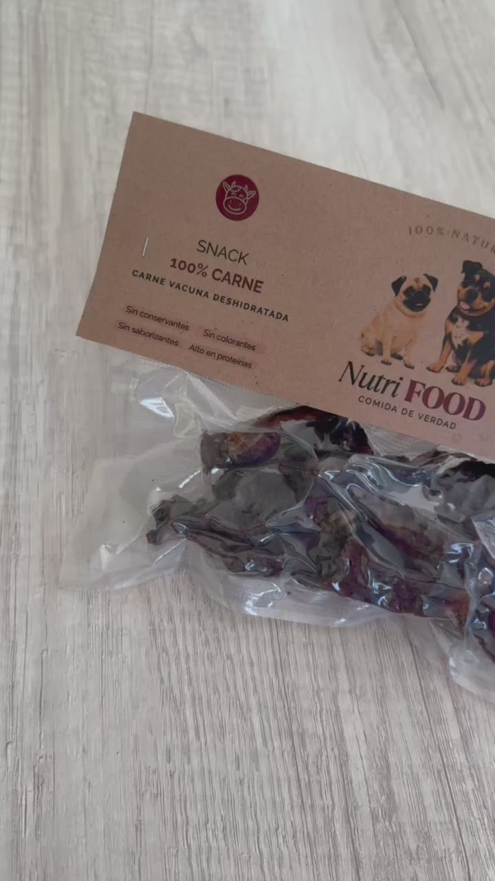 Snack de Carne Vacuna Deshidratada - APTO GATOS Y PERROS